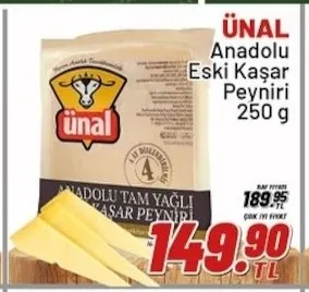 Ünal Anadolu Eski Kaşar Peyniri 250 G