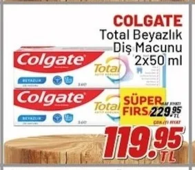 Colgate Total Beyazlık Diş Macunu 2X50 Ml