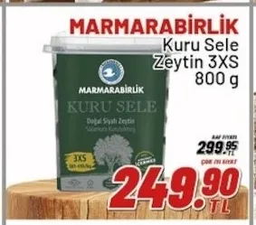 Marmarabirlik Kuru Sele Zeytin 3Xs 800 G