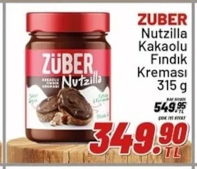 Zuber Nutzilla Kakaolu Fındık Kreması 315 G