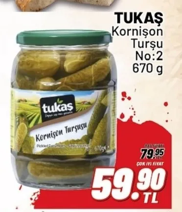 Tukaş Kornişon Turşu No:2 670 G