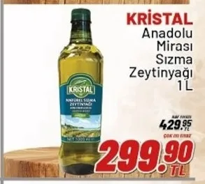 Kristal Anadolu Mirası Sızma Zeytinyağı 1 L