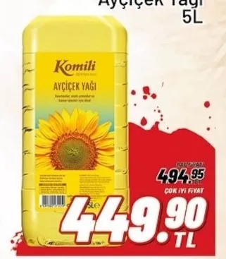 Komili Ayçiçek Yağı 5L