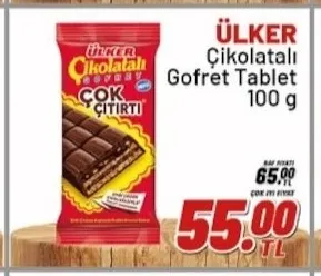 Ülker Çikolatalı Gofret Tablet 100 G