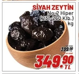 Siyah Zeytin No:2 Hiper (231-260 Klb.) Kg