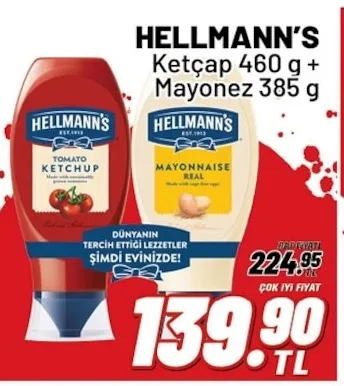 Hellmann'S Ketçap 460 G + Mayonez 385 G