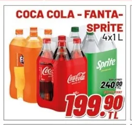 Coca Cola - Fanta - Sprite 4X1 L