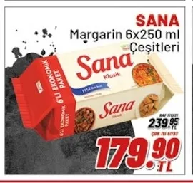 Sana Margarin 6X250 Ml Çeşitleri