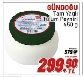 Gündoğdu Tam Yağlı Tulum Peyniri 450 G