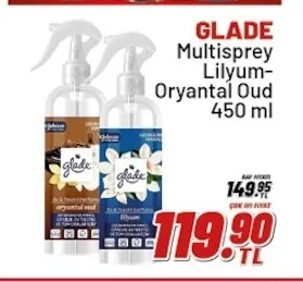 Glade Multispray Lilyum-Oryantal Oud 450 Ml