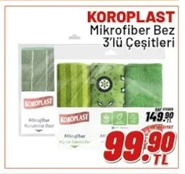Koroplast Mikrofiber Bez 3'Lü Çeşitleri