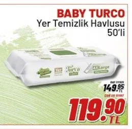 Baby Turco Yer Temizlik Havlusu 50'Li