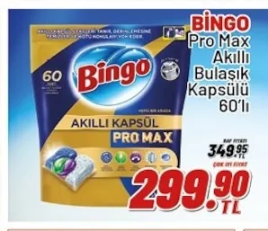 Bingo Pro Max Akıllı Bulaşık Kapsülü 60'Lı