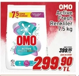 Omo Active Fresh Renkliler 7.5 Kg