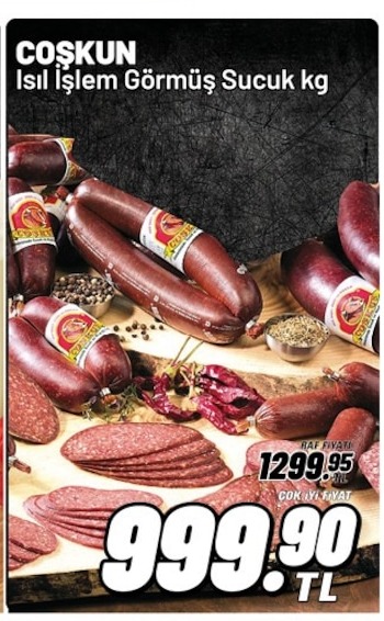 Coşkun Isıl İşlem Görmüş Sucuk Kg