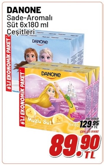 Danone Sade-Aromalı Süt 6X180 Ml Çeşitleri