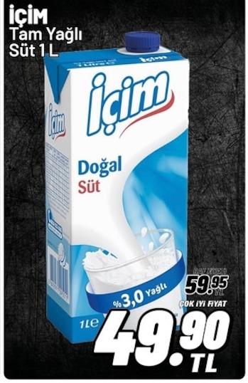 İçim Tam Yağlı Süt 1 L