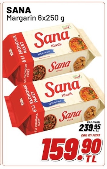 Sana Margarin 6X250 G