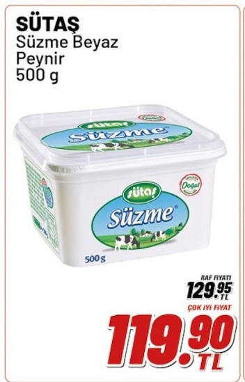 Sütaş Süzme Beyaz Peynir 500 G