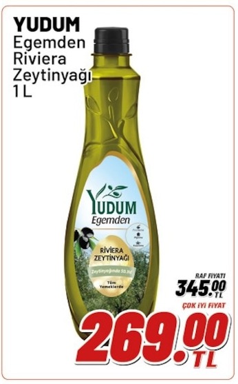 Yudum Egemden Riviera Zeytinyağı 1L