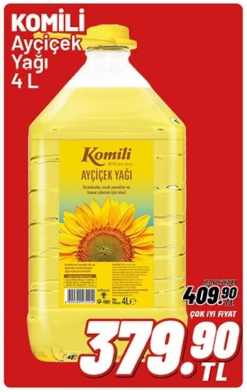 Komili Ayçiçek Yağı 4 L