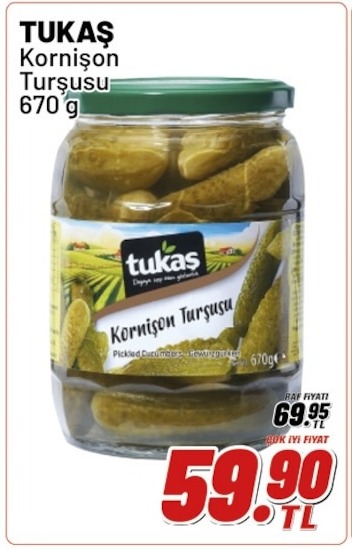 Tukaş Kornişon Turşusu 670 G