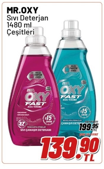 Mr. Oxy Sıvı Deterjan 1480 Ml Çeşitleri