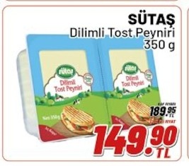Sütaş Dilimli Tost Peyniri 350 G
