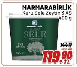 Marmarabirlik Kuru Sele Zeytin 3 Xs 400 G