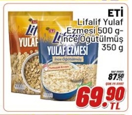 Eti Lifalif Yulaf Ezmesi 500 G - İnce Öğütülmüş 350 G