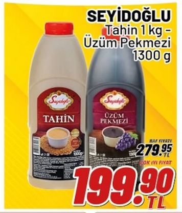 Seyidoğlu Tahin 1 Kg - Üzüm Pekmezi 1300 G