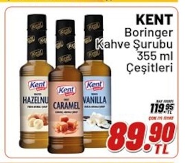 Kent Boringer Kahve Şurubu 355 Ml Çeşitleri