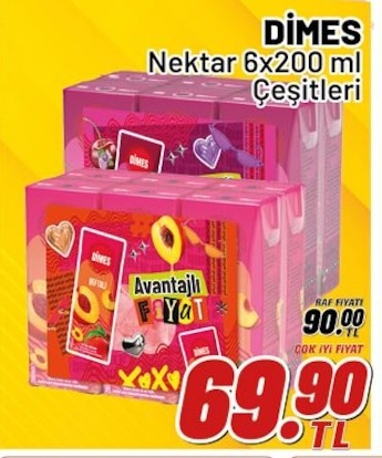 Dimes Nektar 6X200 Ml Çeşitleri