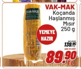 Vak-Mak Koçanda Haşlanmış Mısır 250 G