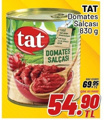 Tat Domates Salçası 830 G