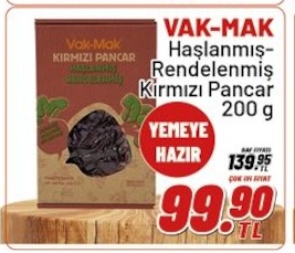 Vak-Mak Haşlanmış-Rendelenmiş Kırmızı Pancar 200 G