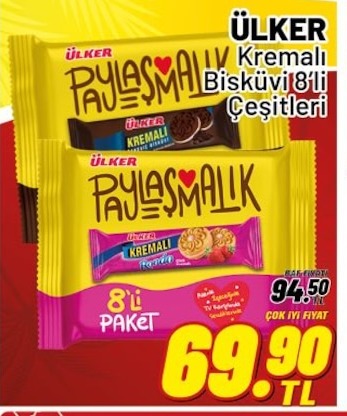 Ülker Kremalı Bisküvi 8'Li Çeşitleri