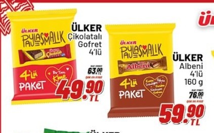 Ülker Çikolatalı Gofret 4'Lü