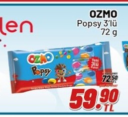 Ozmo Popsy 3'Lü 72 G