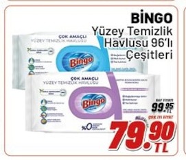 Bingo Yüzey Temizlik Havlusu 96'Lı Çeşitleri