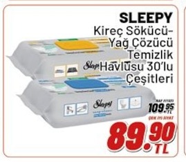 Sleepy Kireç Sökücü-Yağ Çözücü Temizlik Havlusu 30'Lu Çeşitleri