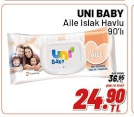 Uni Baby Aile Islak Havlu 90'Lı