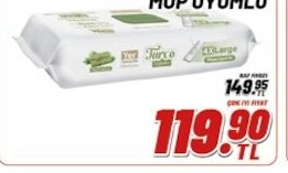 Turco Extra Large Islak Yüzey Temizleme Mendili