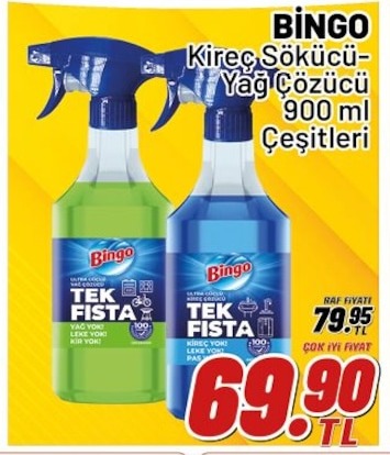 Bingo Kireç Sökücü Yağ Çözücü 900 Ml Çeşitleri