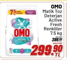 Omo Matik Toz Deterjan Active Fresh Renkliler 7.5 Kg