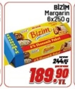 Bizim Margarin 6X250 G