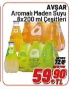 Avşar Aromali Maden Suyu 6X200 Ml Çeşitleri