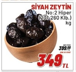 Siyah Zeytin No:2 Hiper Kg
