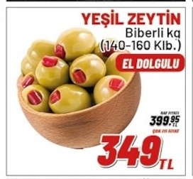 Yeşil Zeytin Biberli Kg