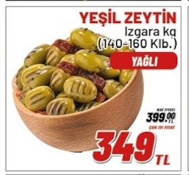 Yeşil Zeytin Izgara Kg (140-160 Kilo)